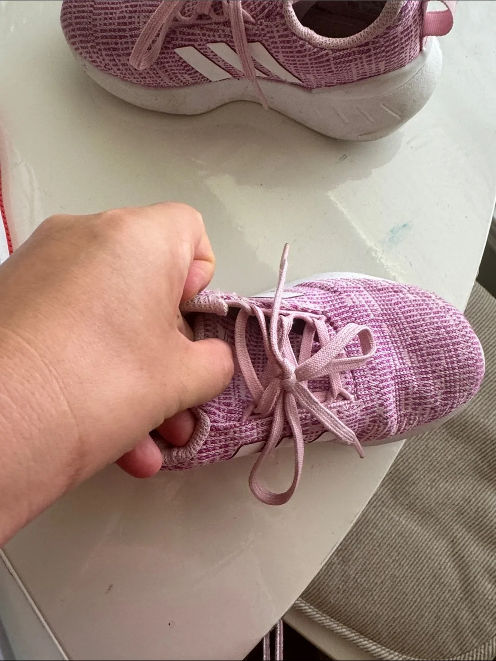 Bundle White and Pink Sneakers Nike and Adidas size 12 toddler girl